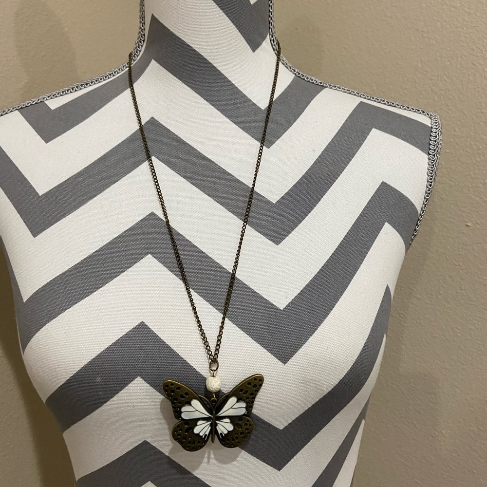 Essential Oil Butterfly Necklace